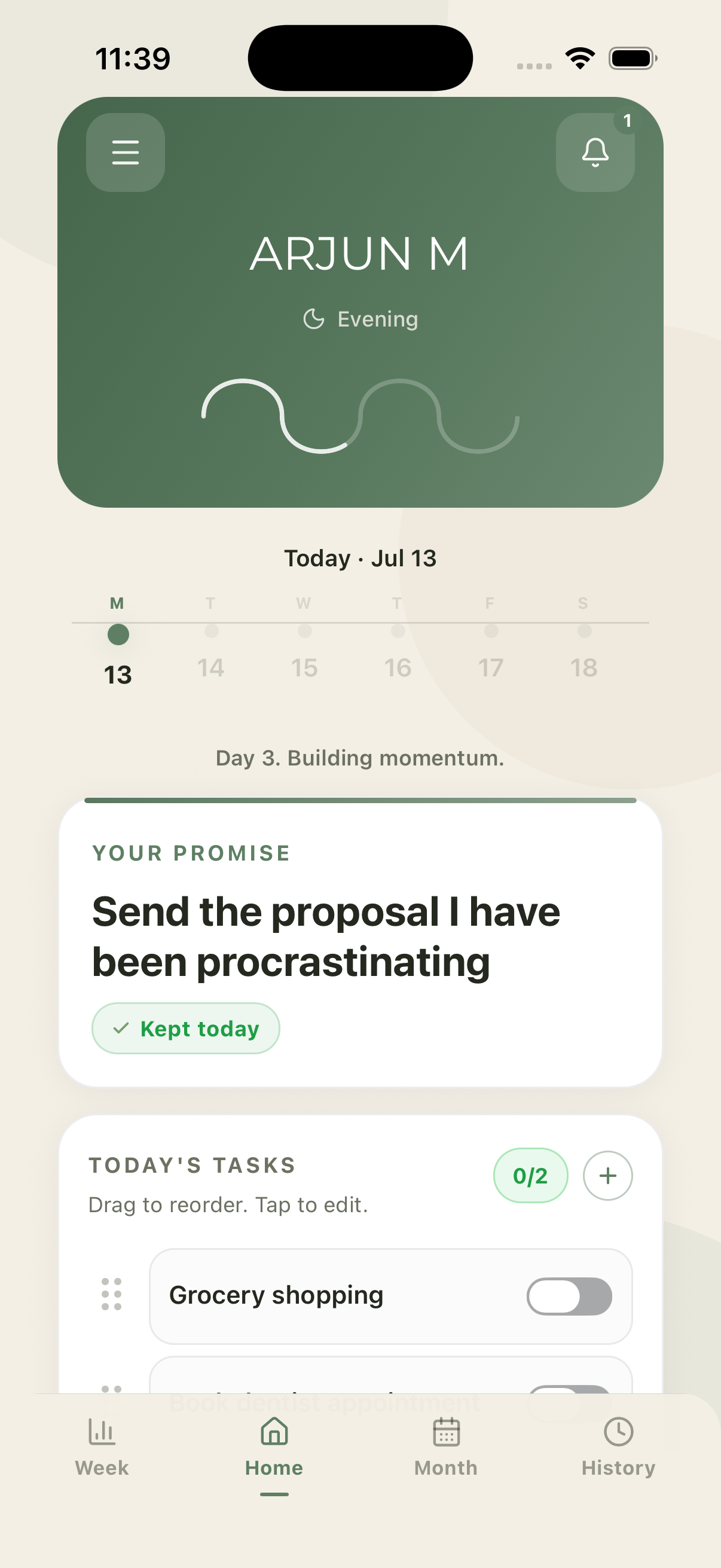 Spashta daily flow home screen